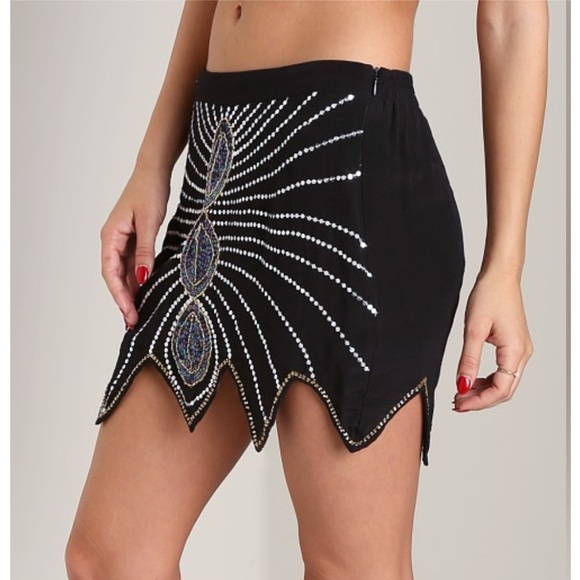 Spell Dresses & Skirts - Spell Black Mazzy Sequin Star Mini Skirt Boho Festival Summer Love Hippie Size 8